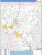 Hartford-West Hartford-East Hartford Metro Area Digital Map Basic Style